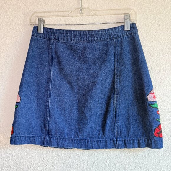 Signature Eight Embroidered Denim Mini Skirt - Picture 8 of 10